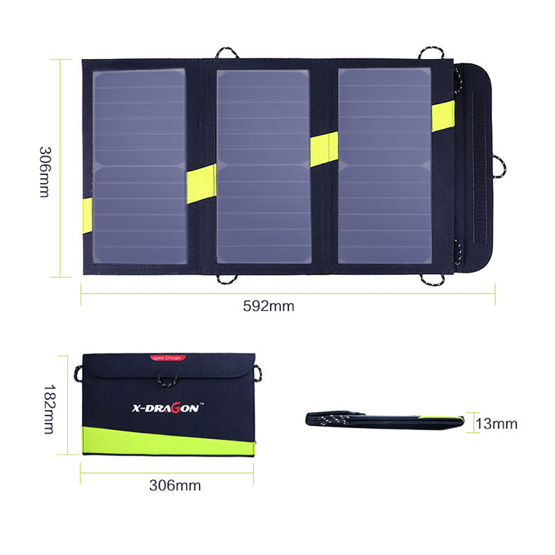 20W Portable Foldable Solar Charger - High-Efficiency Monocrystalline USB Solar Panel for Mobile Phones, Tablets, and Outdoor Emergency Power