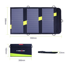 Load image into Gallery viewer, 20W Portable Foldable Solar Charger - High-Efficiency Monocrystalline USB Solar Panel for Mobile Phones, Tablets, and Outdoor Emergency Power