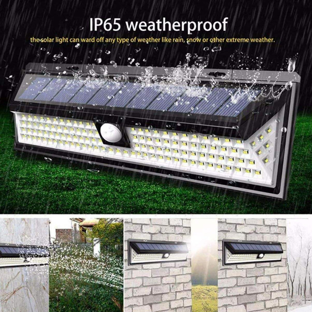 3 Modes 118/180LED LED Solar Wall Light with PIR Motion Sensor, IP65 Waterproof Outdoor Floodlight, Suitable for Garden Decoration