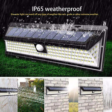 Load image into Gallery viewer, 3 Modes 118/180LED LED Solar Wall Light with PIR Motion Sensor, IP65 Waterproof Outdoor Floodlight, Suitable for Garden Decoration