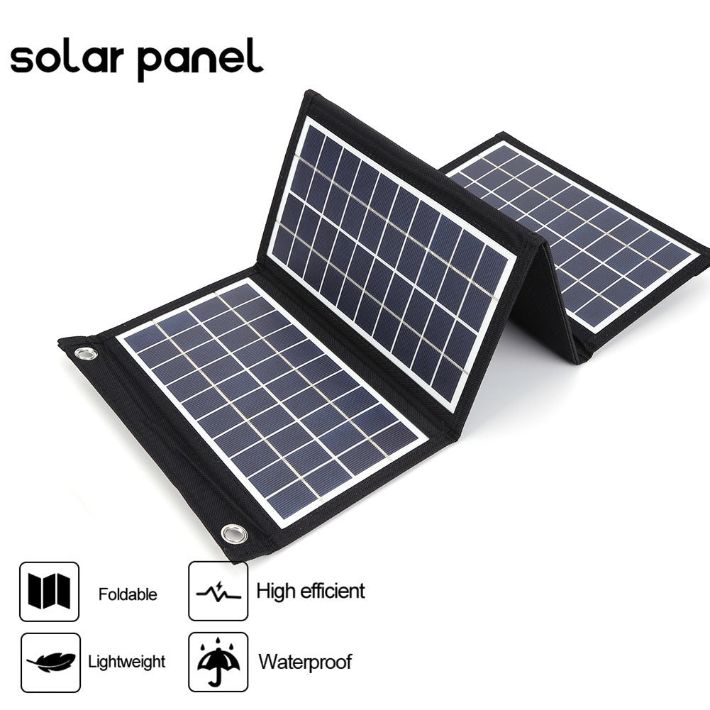 30W Portable Solar Panel Charger - Foldable Dual USB Waterproof Solar Charger for Camping, Hiking, and Outdoor Survival