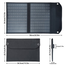 Load image into Gallery viewer, SolarOutside 20W lightweight solar panel charger attached to a hiker’s backpack with built-in metal eyelets and a carabiner clip. A close-up view shows the secure carabiner attachment point for charging on the go during hiking and backpacking trips.