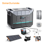 SolarOutside 2000W Portable Power Station, 2048Wh LiFePO4 Solar Generator with 2000W AC Outlet (4000W Surge), UPS Function, Eco-Friendly Outdoor Energy Storage for Camping, RV & Home Backup