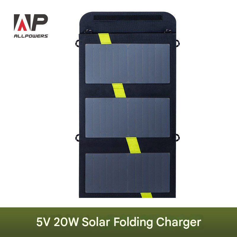 20W Portable Foldable Solar Charger - High-Efficiency Monocrystalline USB Solar Panel for Mobile Phones, Tablets, and Outdoor Emergency Power